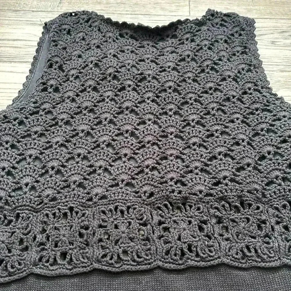 ASOS | 100% Cotton Black Crochet Sleeveless Dress Size 6 - Picture 12 of 12